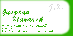 gusztav klamarik business card